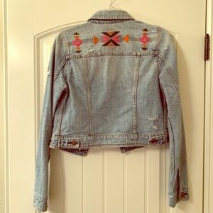 Embroidered denim jacket size small
